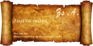 Zsuffa Anikó névjegykártya